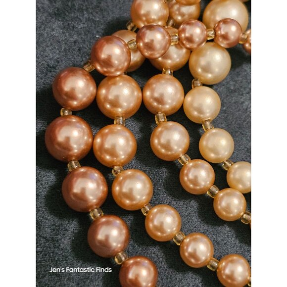 Vintage Multistrand Faux Pearl Necklace With Adjustable Clasp Made In Japan 18"- - Picture 5 of 14